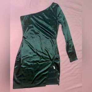 SHEIN One Shoulder Green Bodycon Dress
